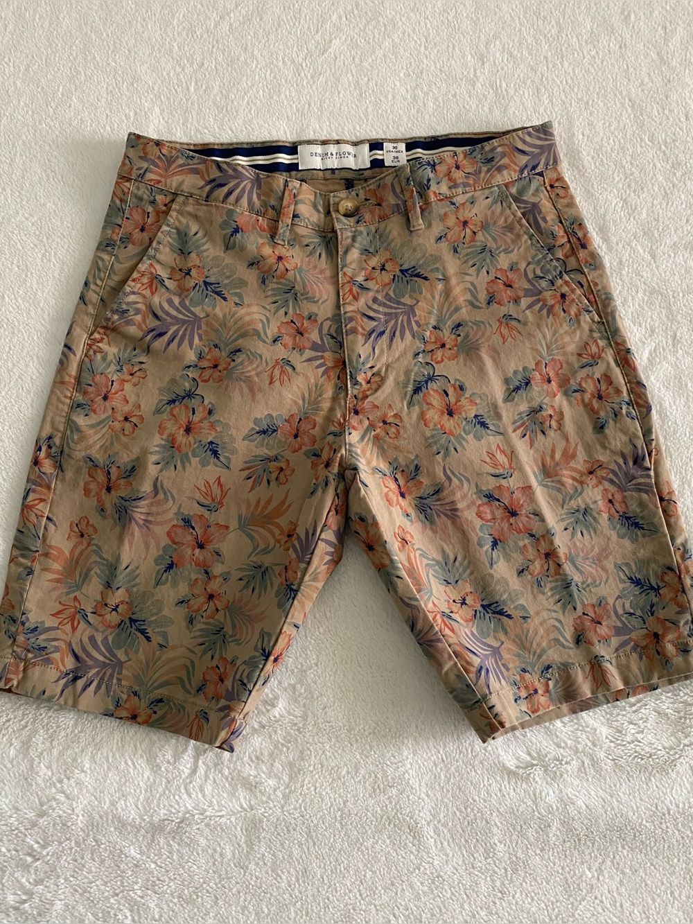 Denim & Flower Men's Floral Bermuda shorts, Size 30
